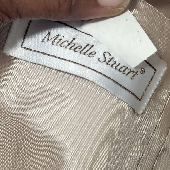 Michelle Stuart Skirt Suit Women's Sz 4 Tan Multi Plaid Padded Shoulder 2 Piece - Picture 3 of 12